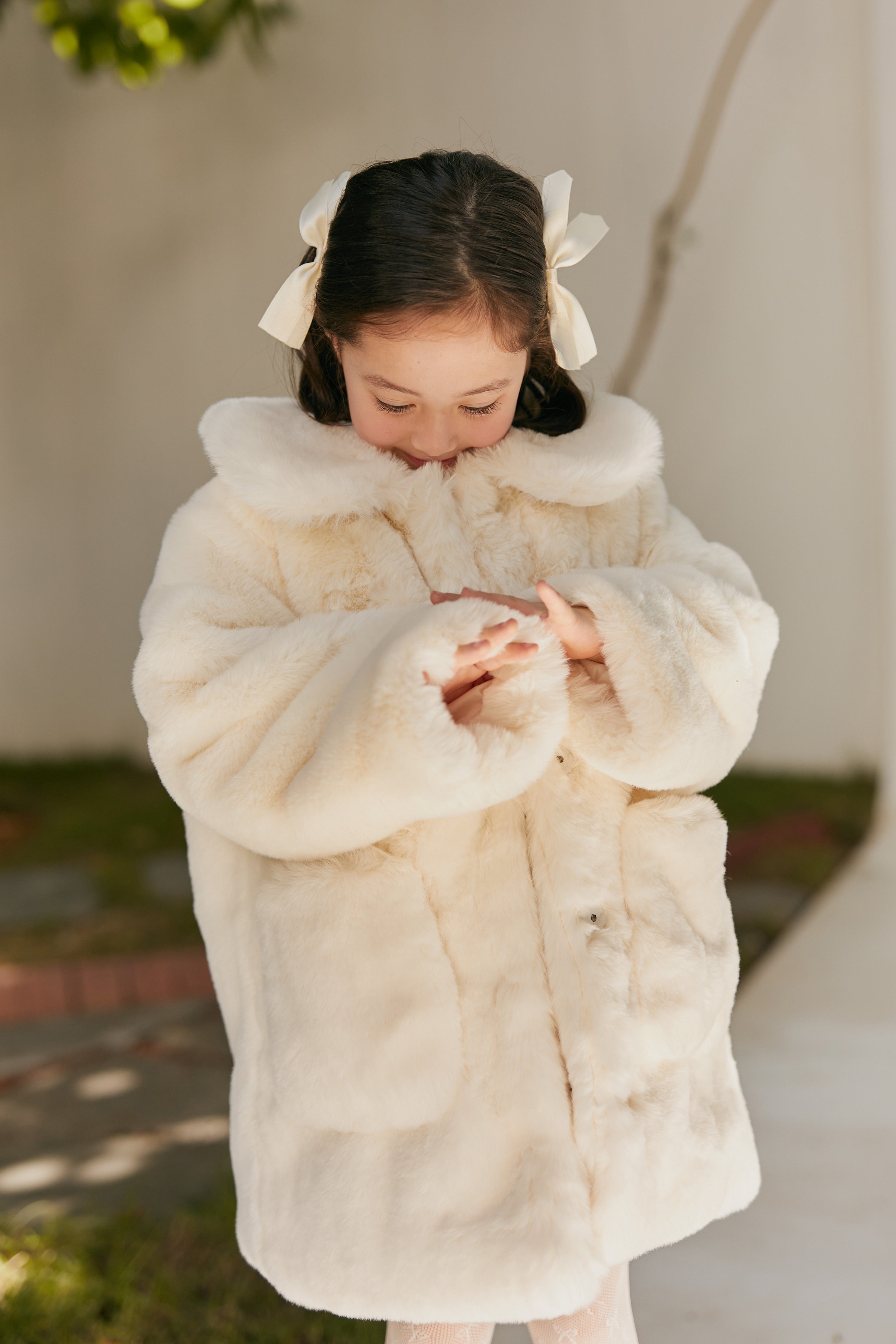 Candy Fur Coat in Ivory