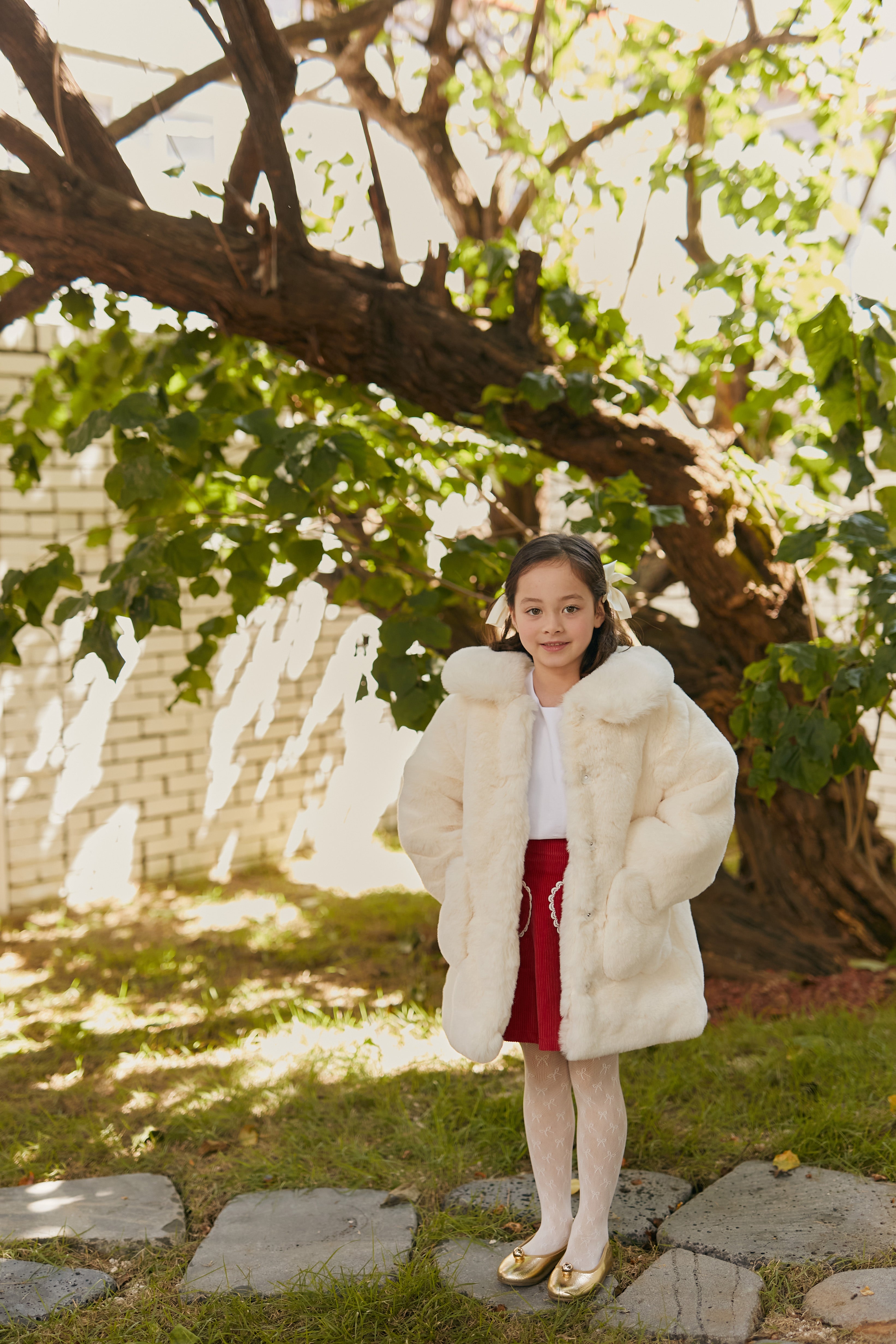 Candy Fur Coat in Ivory