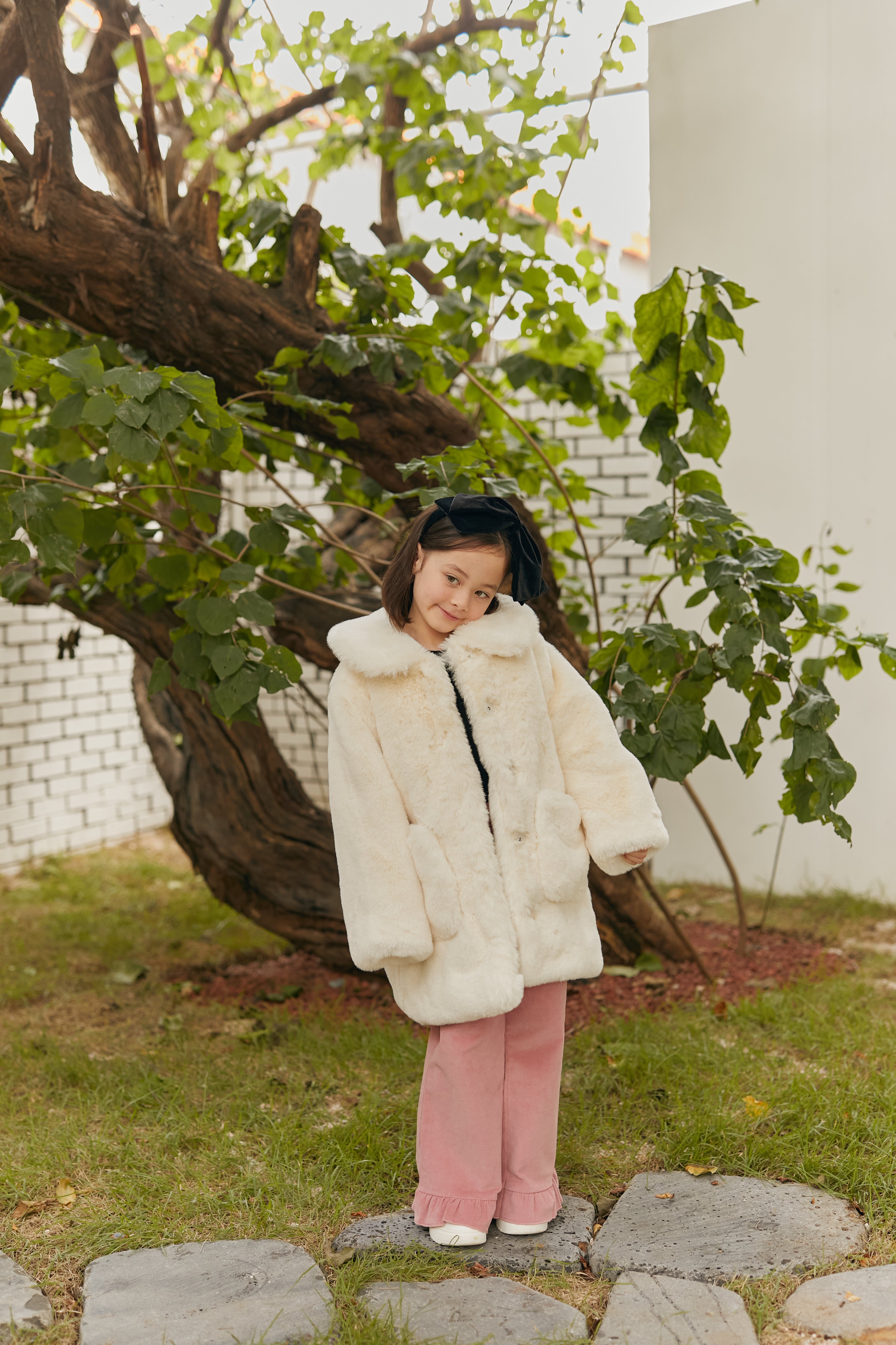 Candy Fur Coat in Ivory