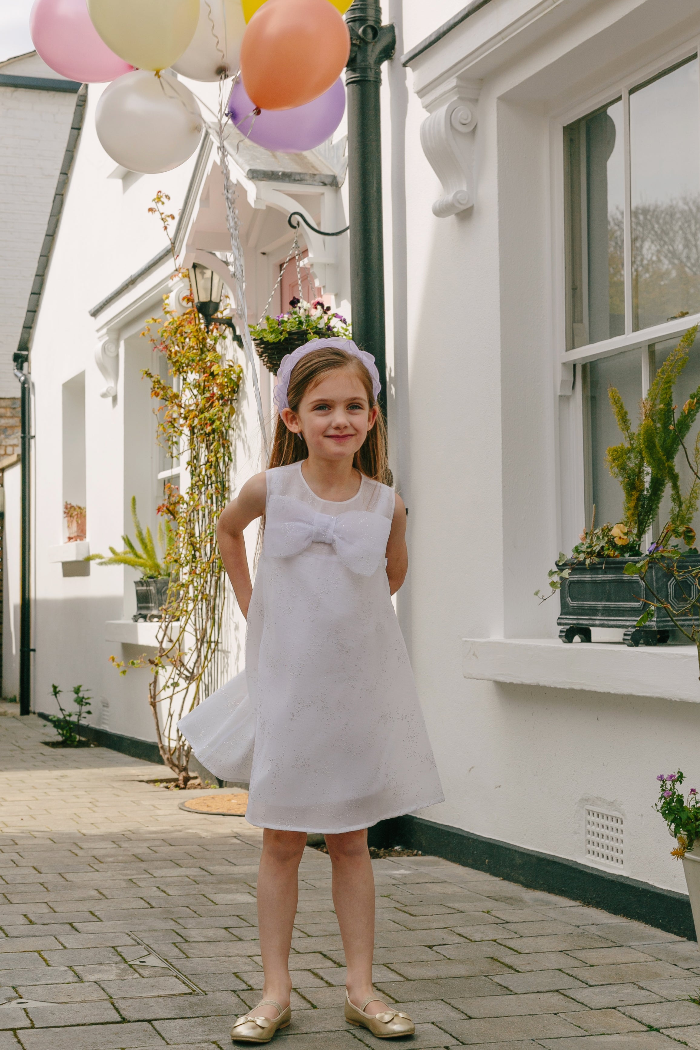 Poppy Beads Dress in White