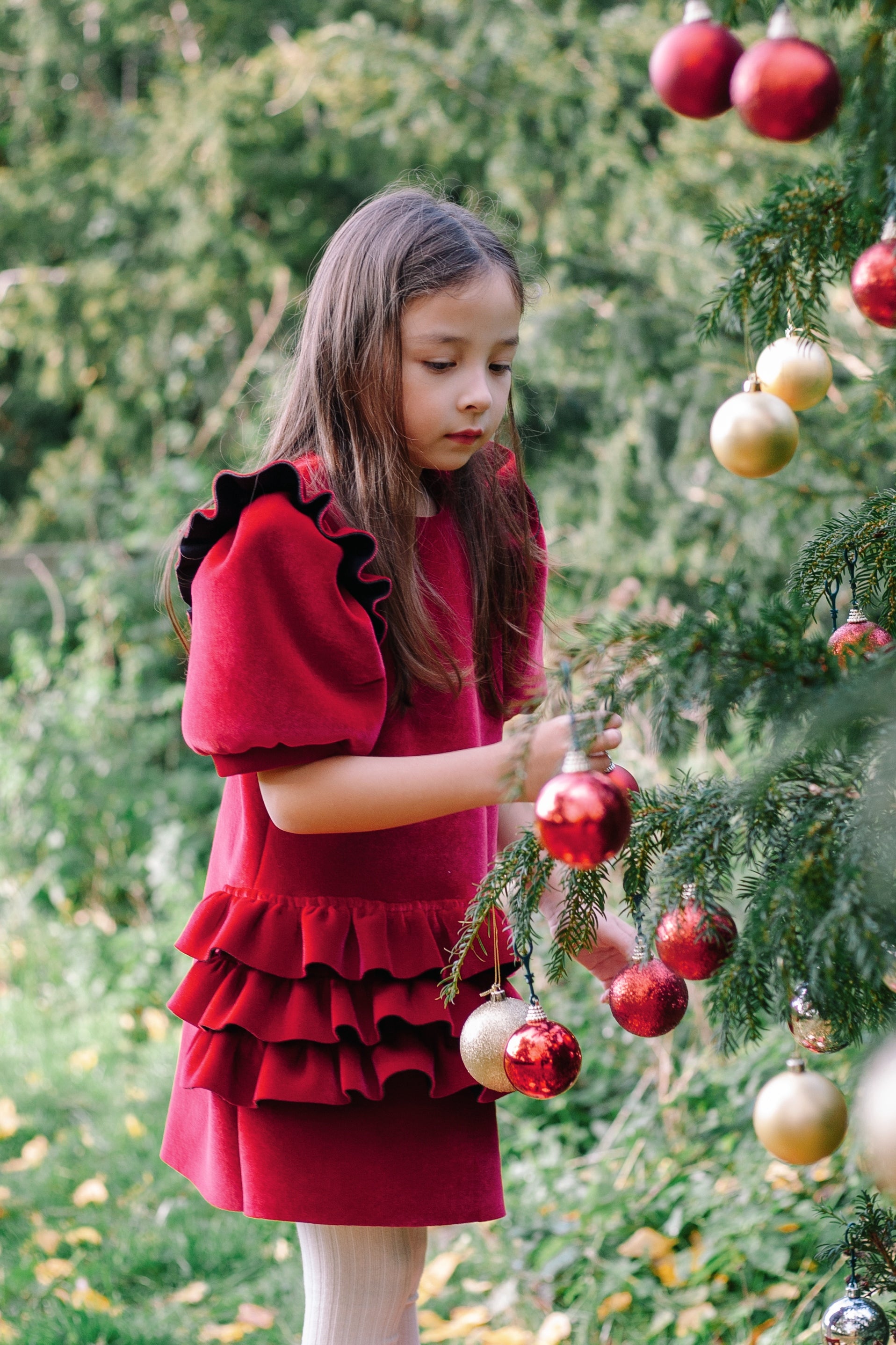 Tina Dress in Dark Red