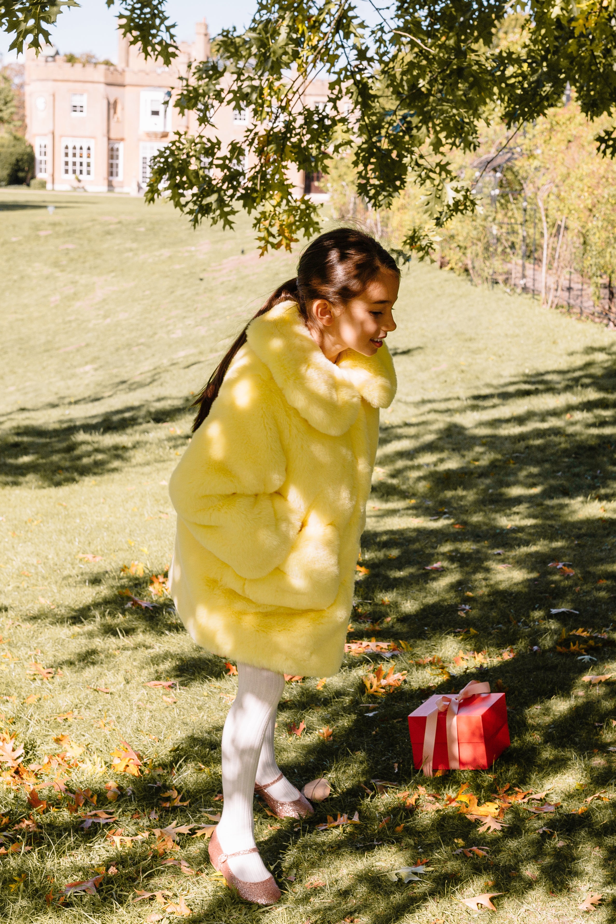 Candy Fur Coat in Yellow