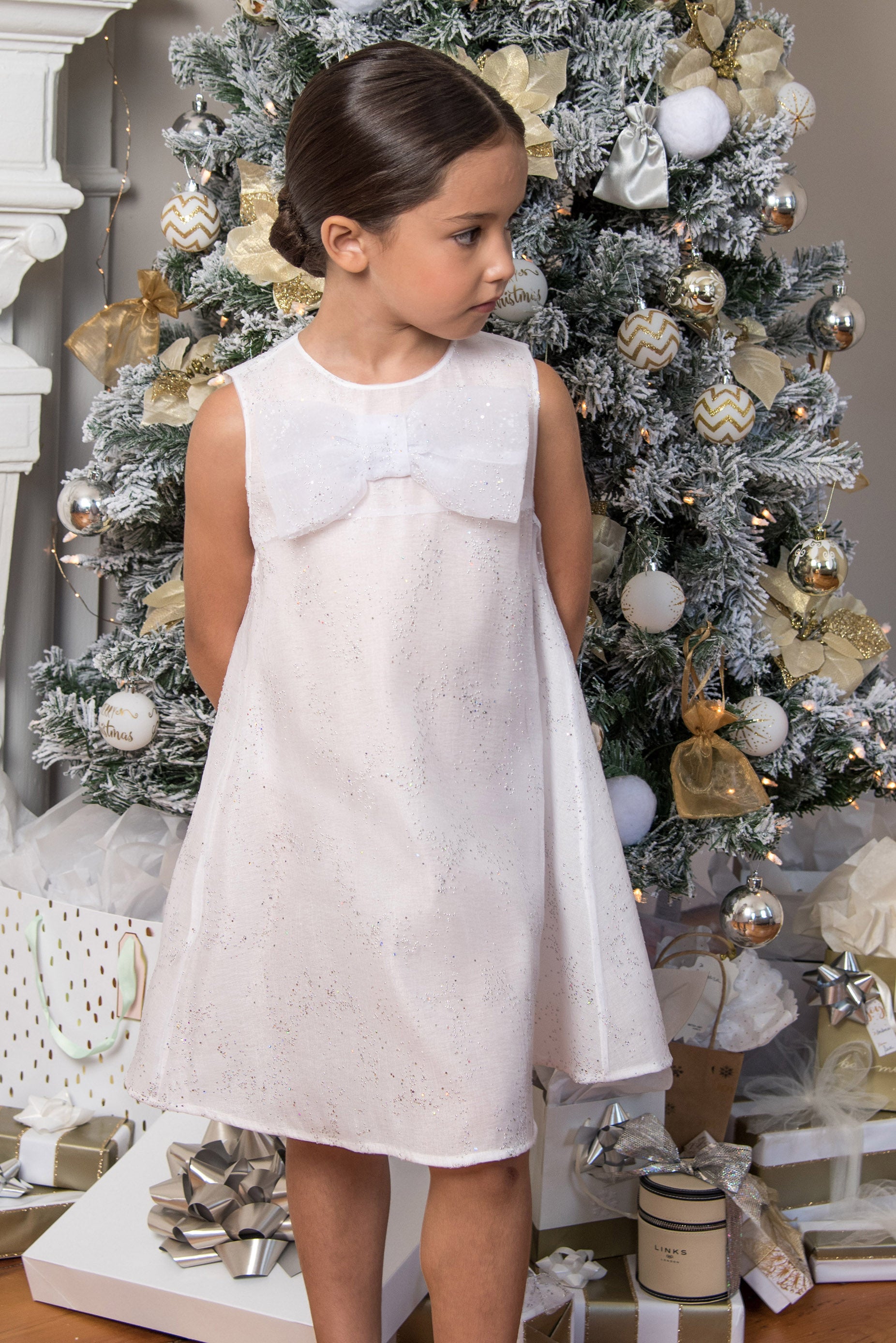 Poppy Beads Dress in White