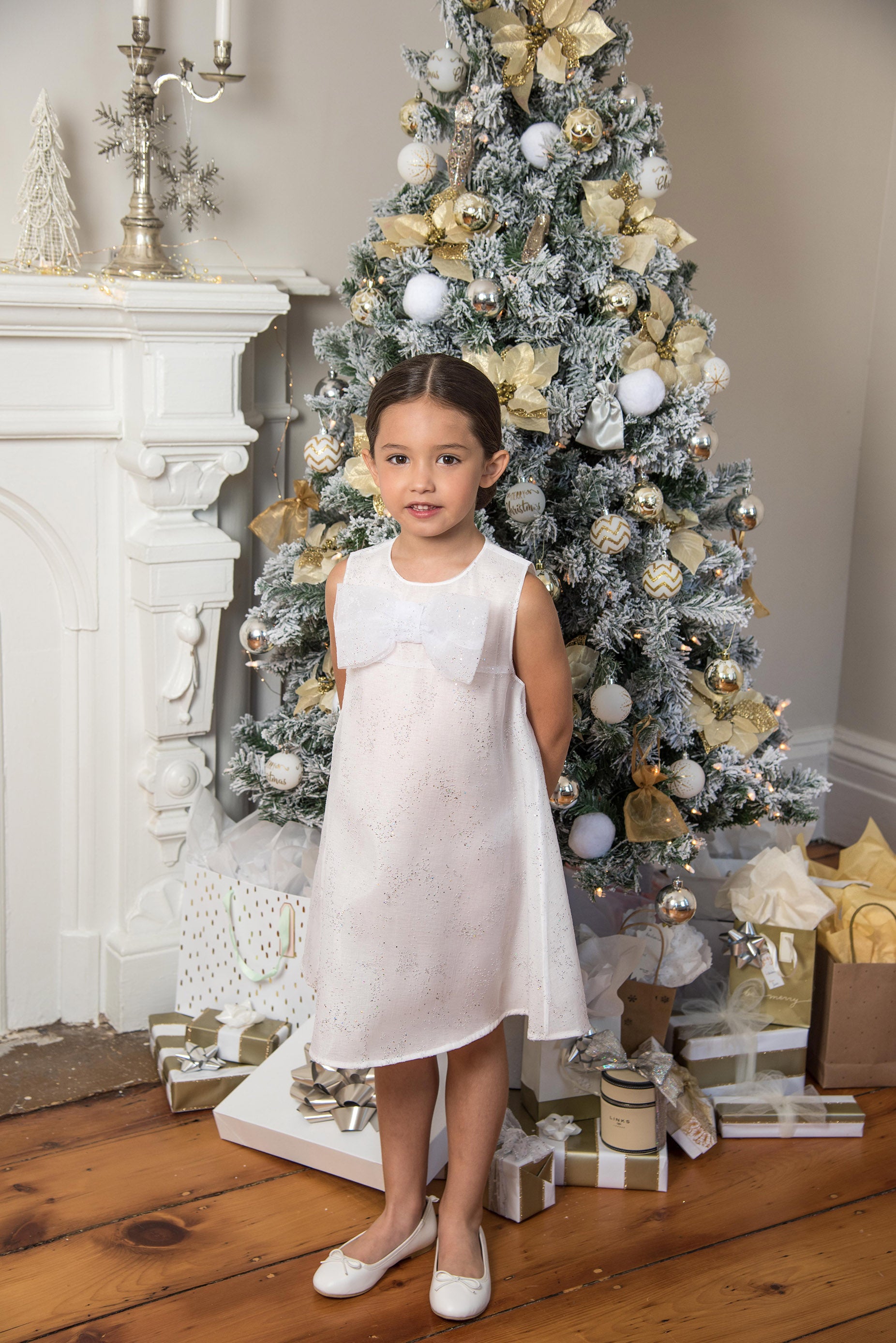 Poppy Beads Dress in White