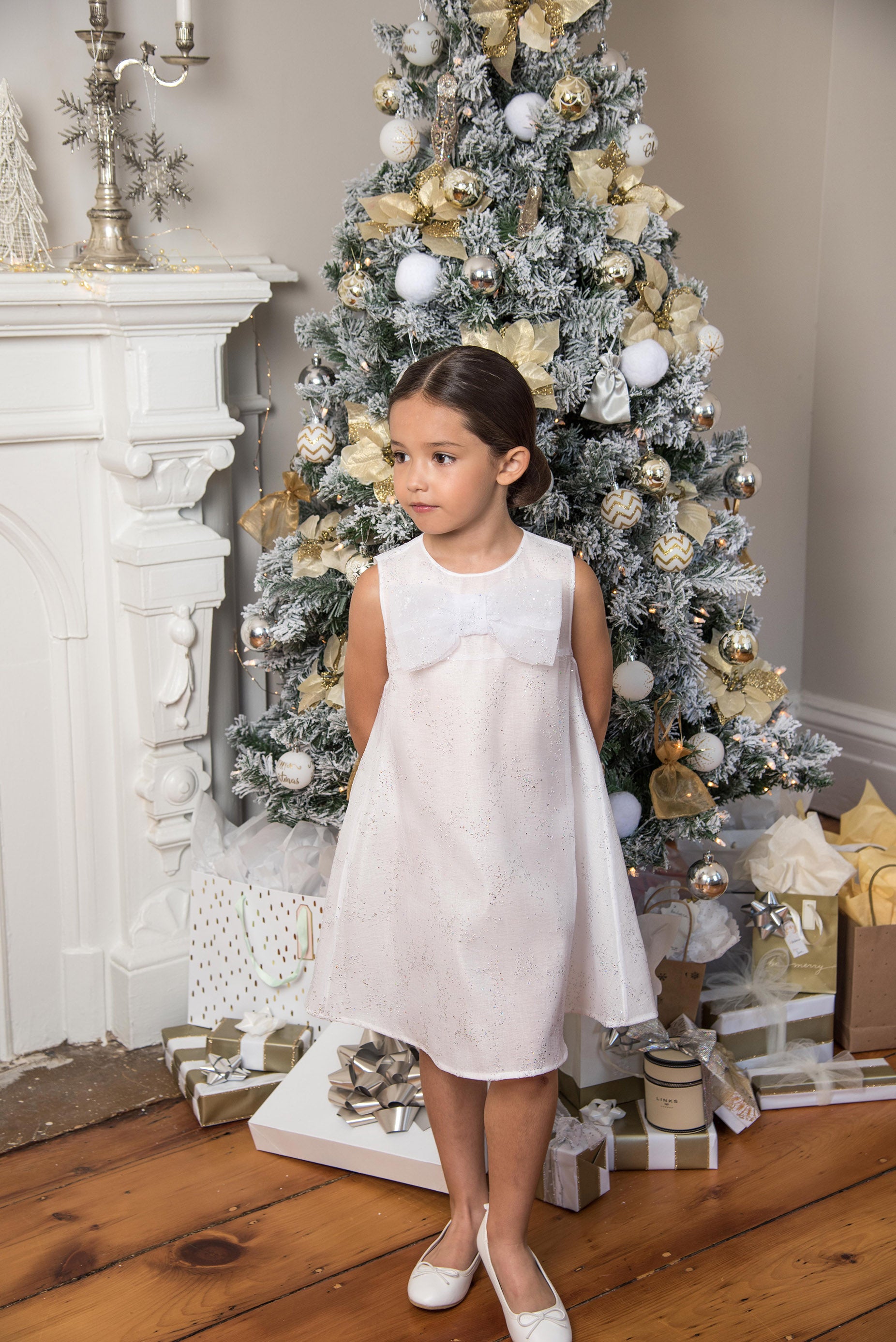 Poppy Beads Dress in White