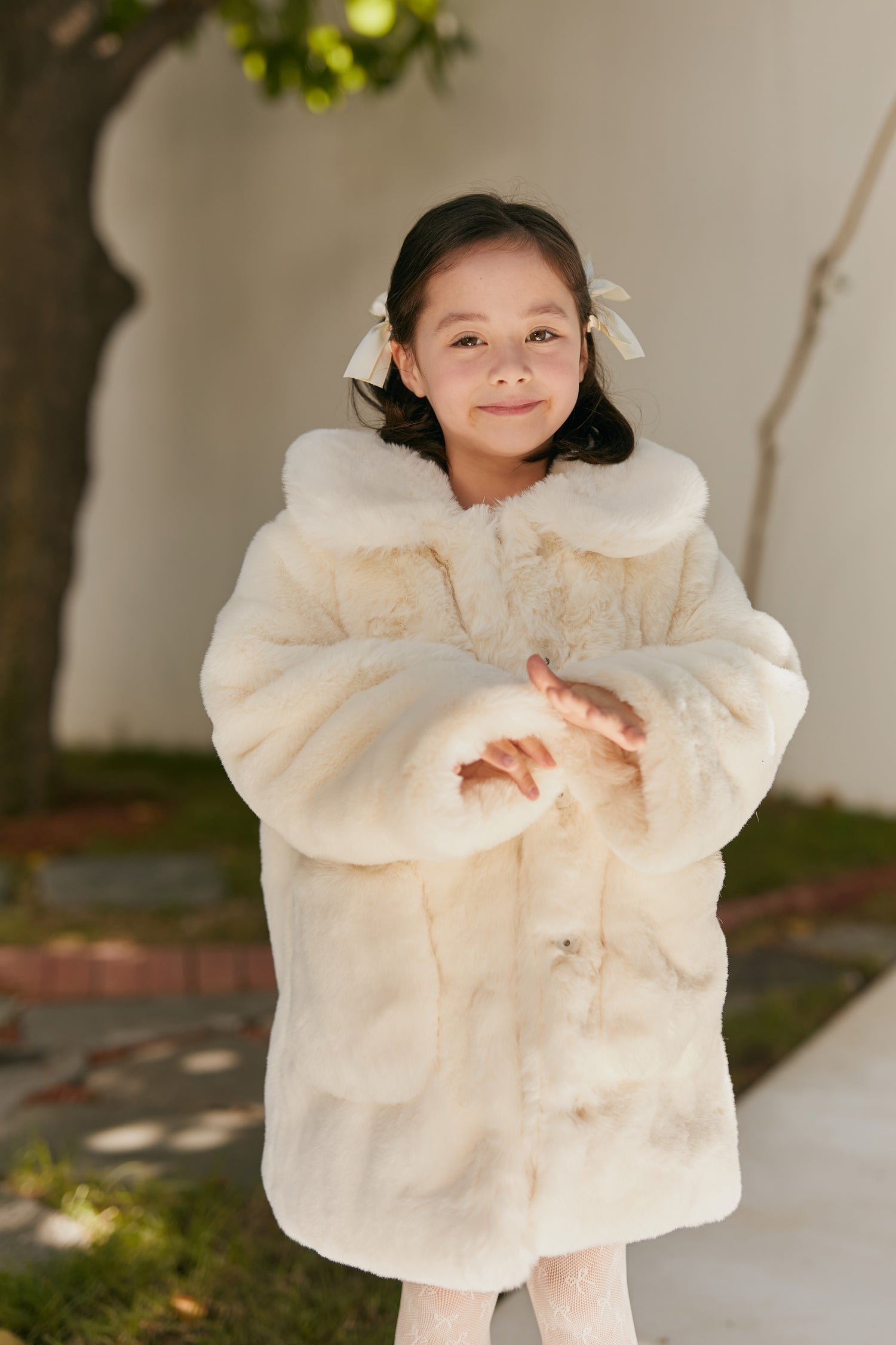Candy Fur Coat in Ivory
