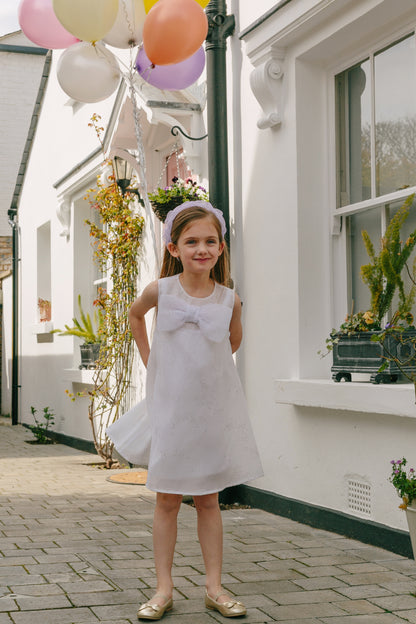 Poppy Beads Dress in White